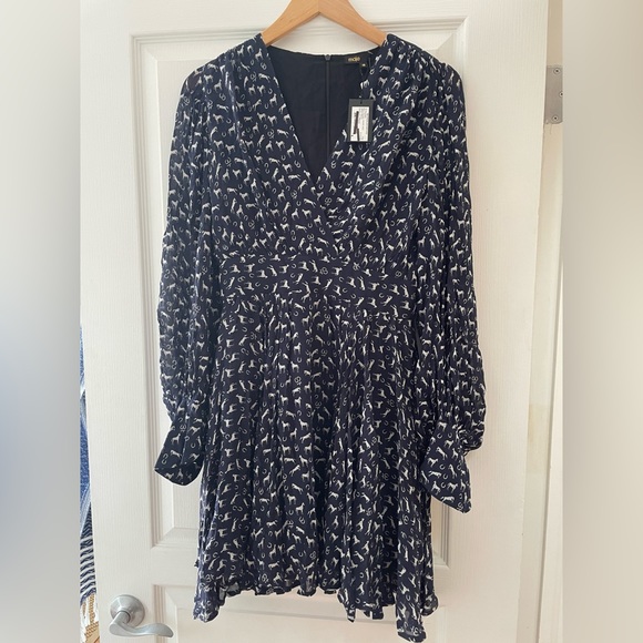 NWT Maje Wrap-effect Mini Dress - Picture 4 of 6